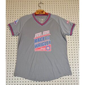 Chicago Cubs Race to Wrigley 2020 5K Charity Run Shirt Womens XL Gray